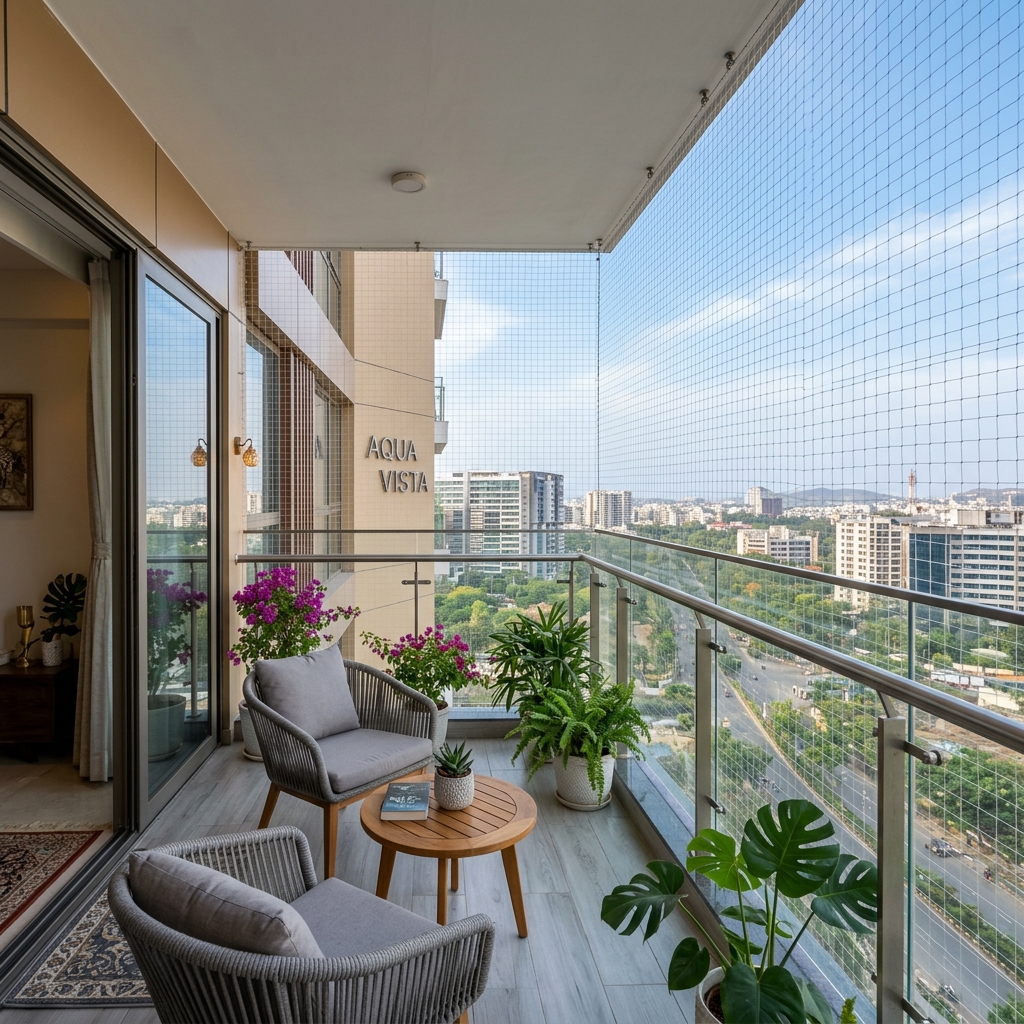 Balcony Safety Nets Installation Gachibowli Hyderabad