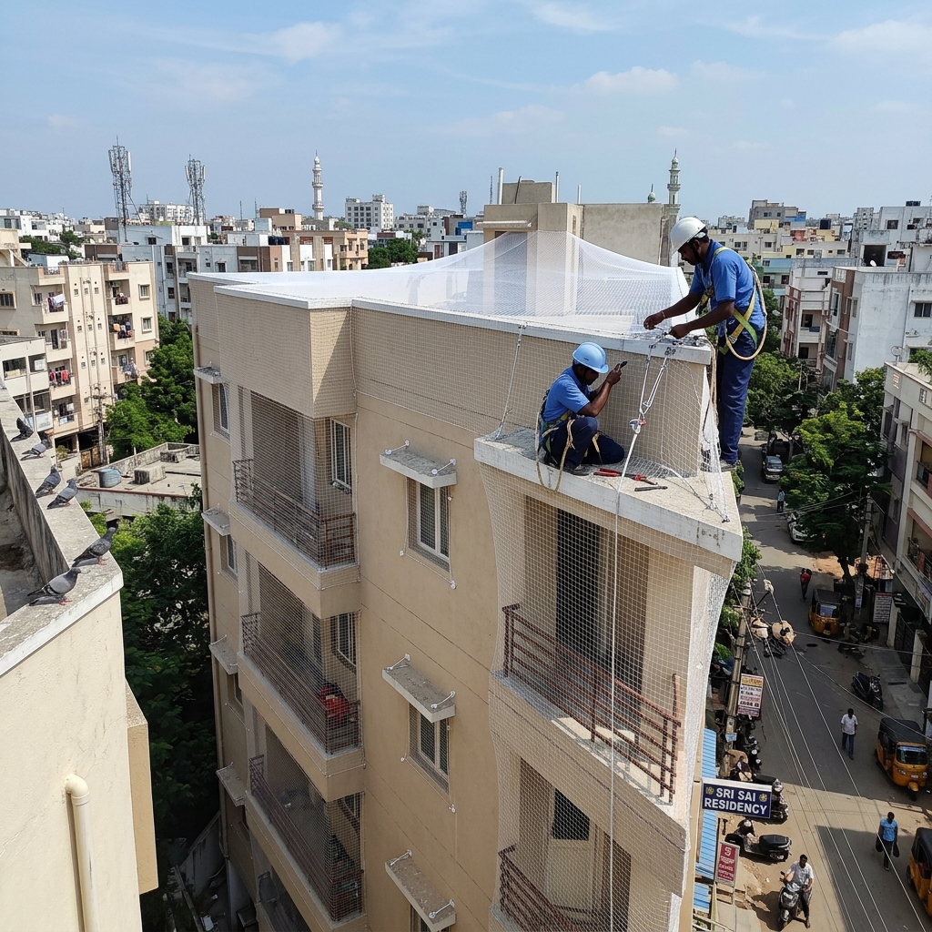 Pigeon Nets Terrace Installation LB Nagar Hyderabad